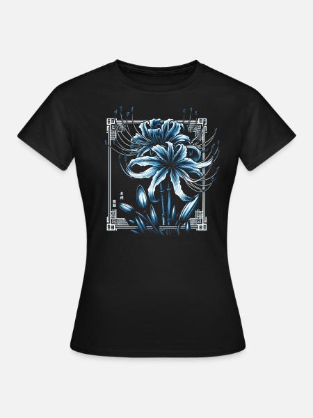 Japanische Spinnenlilie Kanji - Frauen T-Shirt - Schwarz