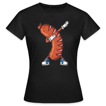 griller au charbon de bois rôtissoire à saucisses fait dabbibg - T-shirt Femme - noir - Devant - AI Model Female 172 dark (172cm)