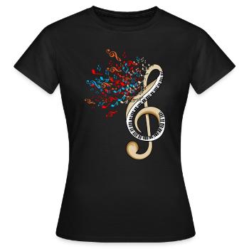 Musiker lernen Musiknoten Design Musikunterricht - Frauen T-Shirt - Schwarz - Vorne - AI Model Female 172 dark (172cm)