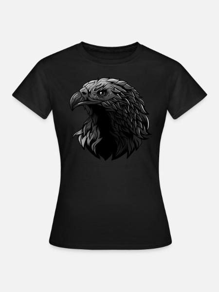 Retro Adler Fan Shirt Silhouette Adlerkopf - Frauen T-Shirt - Schwarz