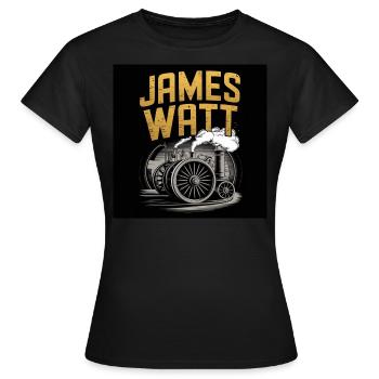 Heritage of Humanity - James Watt - Women's T-Shirt - black - Front - AI Model Female 172 dark (172cm)