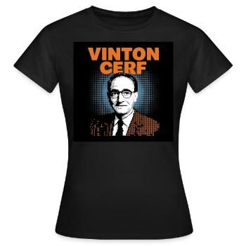 Erbe der Menschheit - Vinton Cerf - Frauen T-Shirt - Schwarz - Vorne - AI Model Female 172 dark (172cm)
