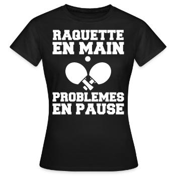 Schläger in der Hand Ping Pong Ping Pong Ping Pong - Frauen T-Shirt - Schwarz - Vorne - AI Model Female 172 dark (172cm)