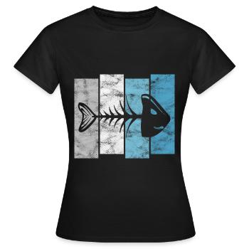 Arêtes de poisson pour pêcheurs, pêcheurs et enfants | Poissons - T-shirt Femme - noir - Devant - AI Model Female 172 dark (172cm)