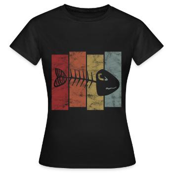 Arêtes de poisson pour pêcheurs, pêcheurs et enfants | Poissons - T-shirt Femme - noir - Devant - AI Model Female 172 dark (172cm)
