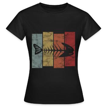 Arêtes de poisson pour pêcheurs, pêcheurs et enfants | Poissons - T-shirt Femme - noir - Devant - AI Model Female 172 dark (172cm)
