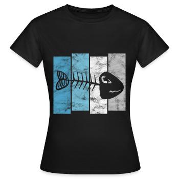 Arêtes de poisson pour pêcheurs, pêcheurs et enfants | Poissons - T-shirt Femme - noir - Devant - AI Model Female 172 dark (172cm)