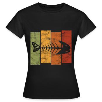Arêtes de poisson pour pêcheurs, pêcheurs et enfants | Poissons - T-shirt Femme - noir - Devant - AI Model Female 172 dark (172cm)