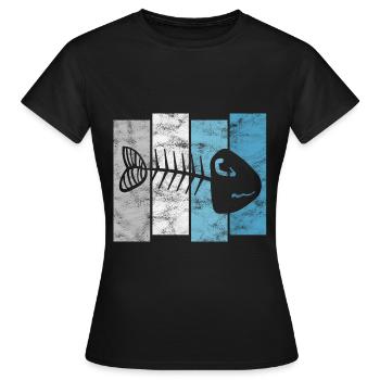 Arêtes de poisson pour pêcheurs, pêcheurs et enfants | Poissons - T-shirt Femme - noir - Devant - AI Model Female 172 dark (172cm)