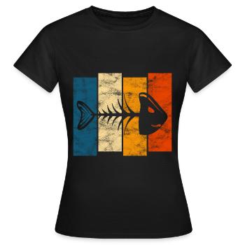Arêtes de poisson pour pêcheurs, pêcheurs et enfants | Poissons - T-shirt Femme - noir - Devant - AI Model Female 172 dark (172cm)