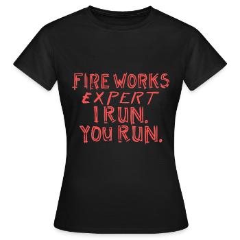 Feux d'artifice pyrotechnicien - T-shirt Femme - noir - Devant - AI Model Female 172 dark (172cm)