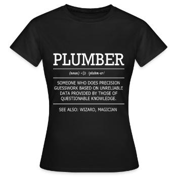 Plombier Plombier - T-shirt Femme - noir - Devant - AI Model Female 172 dark (172cm)