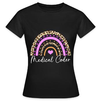 Codeur médical - T-shirt Femme - noir - Devant - AI Model Female 172 dark (172cm)