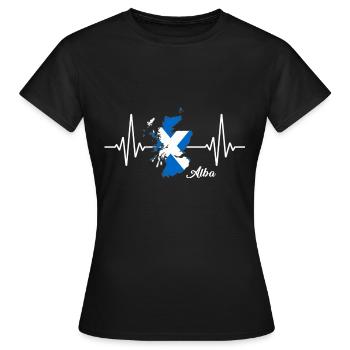 Schottland Herzschlag EKG Design Highlands Alba - Frauen T-Shirt - Schwarz - Vorne - AI Model Female 172 dark (172cm)