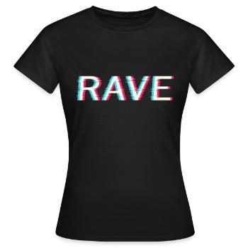 Techno Rave Electro Music Trance House Festival - T-shirt Femme - noir - Devant - AI Model Female 172 dark (172cm)
