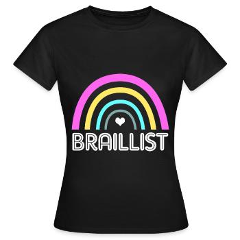 Blind Blindenschrift Braille - Frauen T-Shirt - Schwarz - Vorne - AI Model Female 172 dark (172cm)