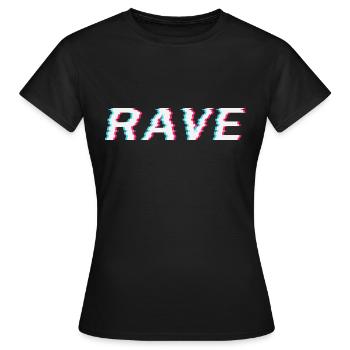 Techno Rave Festival Electro Music Raver - T-shirt Femme - noir - Devant - AI Model Female 172 dark (172cm)