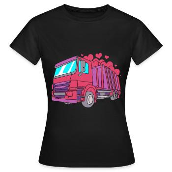 Mülleimer Müllwagen Müllauto Müllmann - Frauen T-Shirt - Schwarz - Vorne - AI Model Female 172 dark (172cm)