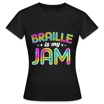 Braille Blindenschrift Blind - Frauen T-Shirt - Schwarz - Vorne - AI Model Female 172 dark (172cm)