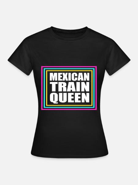 Domino Mexican Train - Frauen T-Shirt - Schwarz
