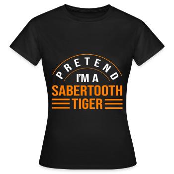 Urzeit Säbelzahntiger - Frauen T-Shirt - Schwarz - Vorne - AI Model Female 172 dark (172cm)