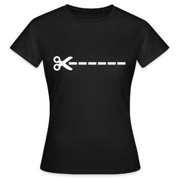 Schere - Frauen T-Shirt - Schwarz - Vorne - AI Model Female 172 dark (172cm)