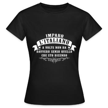 learn Italian - Women's T-Shirt - black - Front - AI Model Female 172 dark (172cm)