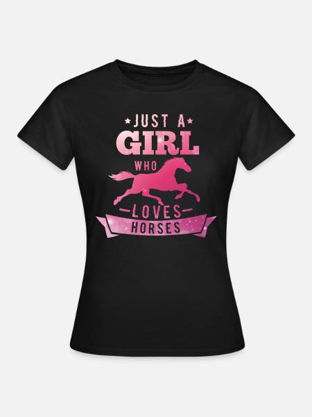 Cheval chevaux cheval amour chevalier cadeau - T-shirt Femme - noir