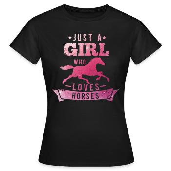 Cadeau cheval amoureux cavalier cheval - T-shirt Femme - noir - Devant - AI Model Female 172 dark (172cm)