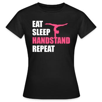 Turnen Handstand Turnen Artistieke Gymnastiek Gift - Vrouwen T-shirt - zwart - Voor - AI Model Female 172 dark (172cm)