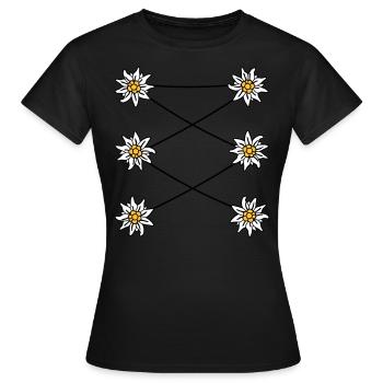 Edelweiss Dirndl - - - - T-shirt Femme - noir - Devant - AI Model Female 172 dark (172cm)