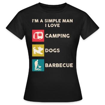 Camping Dog Crickets Men - Women's T-Shirt - black - Front - AI Model Female 172 dark (172cm)