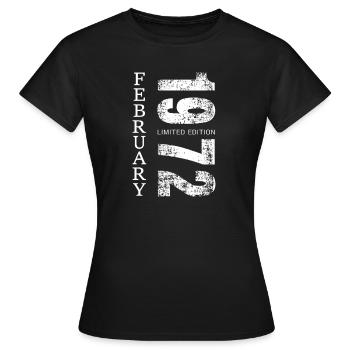 Februar 1972 geboren - Frauen T-Shirt - Schwarz - Vorne - AI Model Female 172 dark (172cm)
