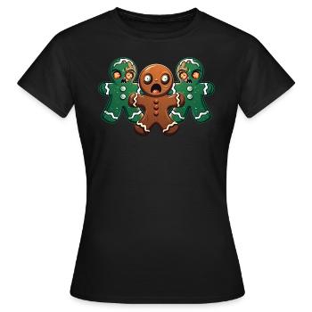 Walking Gingerbread - Frauen T-Shirt - Schwarz - Vorne - AI Model Female 172 dark (172cm)