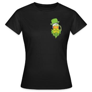 St Patricks bière barbe - T-shirt Femme - noir - Devant - AI Model Female 172 dark (172cm)