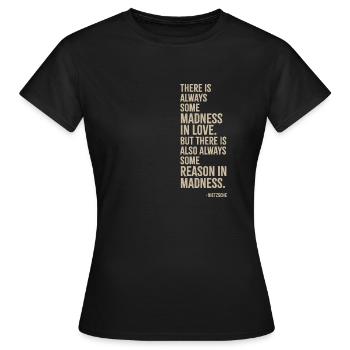 Love - Frauen T-Shirt - Schwarz - Vorne - AI Model Female 172 dark (172cm)