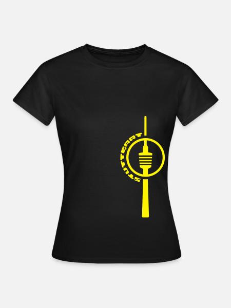 stuttgart fernsehturm kreis - Frauen T-Shirt - Schwarz