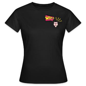 WTF Schweinchen - Frauen T-Shirt - Schwarz - Vorne - AI Model Female 172 dark (172cm)