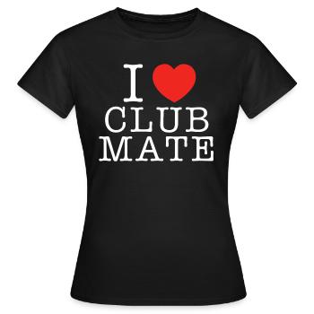 J'aime le club mate - T-shirt Femme - noir - Devant - AI Model Female 172 dark (172cm)