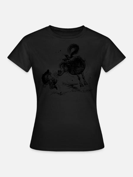 Thelwell 'Pony sticks out his tounge. - Women's T-Shirt - black