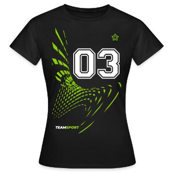 03 TRIKOT Trikotnummer Drei Sport Team Spiel Motiv - Frauen T-Shirt - Schwarz - Vorne - AI Model Female 172 dark (172cm)