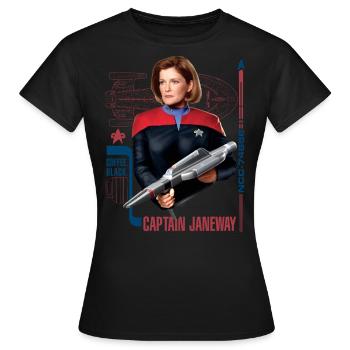 Star Trek Voyager Captain Janeway - Frauen T-Shirt - Schwarz - Vorne - AI Model Female 172 dark (172cm)