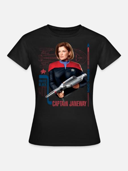 Star Trek Voyager Captain Janeway - Frauen T-Shirt - Schwarz