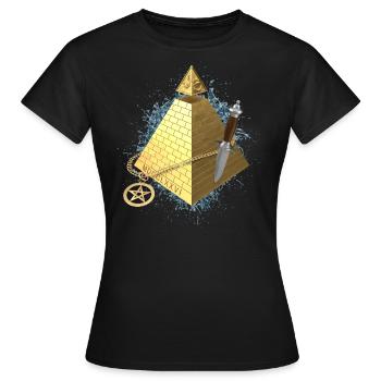 Illuminati d’or - T-shirt Femme - noir - Devant - AI Model Female 172 dark (172cm)