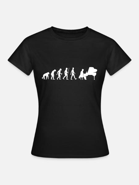 Pianiste évolution piano musicien - T-shirt Femme - noir