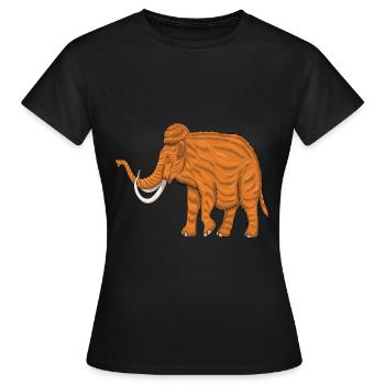 Mammut Ausgestorbener Elefant Geschenk - Frauen T-Shirt - Schwarz - Vorne - AI Model Female 172 dark (172cm)
