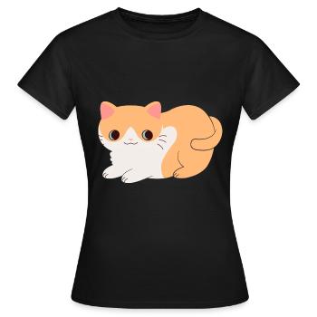 Chat mignon - T-shirt Femme - noir - Devant - AI Model Female 172 dark (172cm)