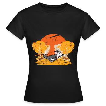 Husky - T-shirt Femme - noir - Devant - AI Model Female 172 dark (172cm)