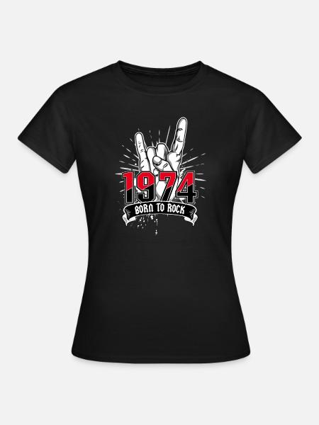 Born To Rock 1974 - Frauen T-Shirt - Schwarz