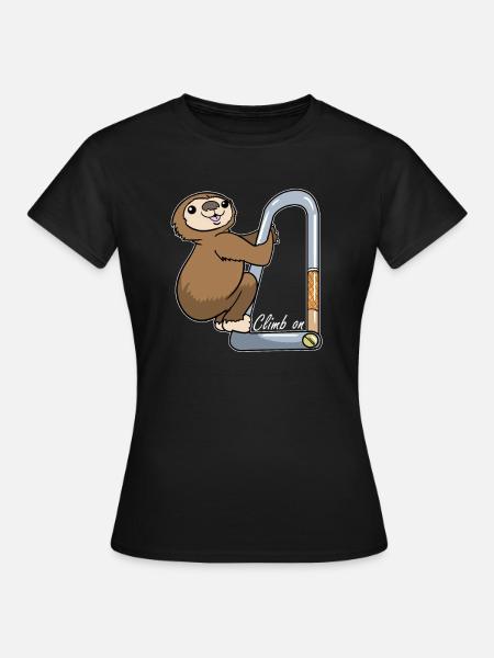 Faultier Bouldern Klettern Boulderer - Frauen T-Shirt - Schwarz